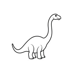 brachiosaurus line art with white background.eps