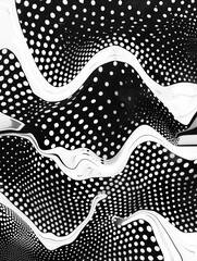 Abstract black and white polka dot
