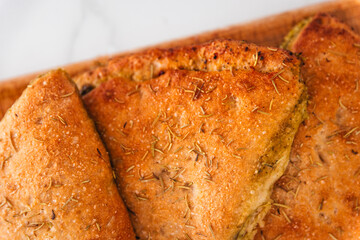 pesto and cheese panzerotti or mini calzoni, Italian food