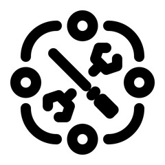 operation, production, management, information, system outline icon © OrviPixel