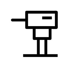 A drilling machine icon representing a tool used in manufacturing and construction for creating precise holes in various materials like metal