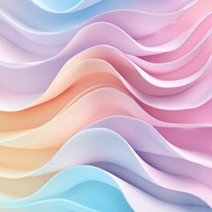 Obraz premium Abstract pastel colors 3d background. Dreamy three-dimensional background in soft abstract flow colors gradient surface, creating lines, waves and swirls. Wrinkle silicone sheet background