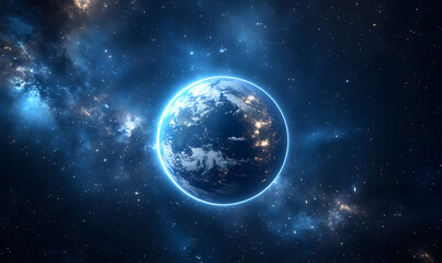 Obraz premium graphics of space, planets, and astronauts on a white background.