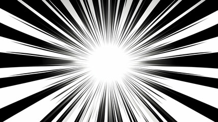 Abstract Black and White Radial Lines Background