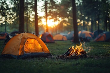 fire camp at the campsite