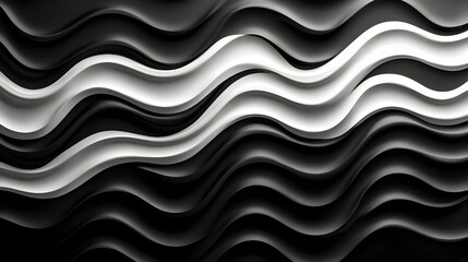 Abstract Black and White Wave Pattern Background