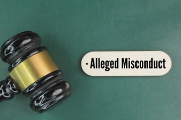 hammer the judge with the word alleged misconduct. the concept of guilt is charged in court