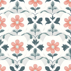 Obraz premium Japanese-style 2D illustrator doodle patterns for floor tiles and wallpaper
