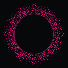 Circle Frame With Love Heart Glitter Transparent Vector 1