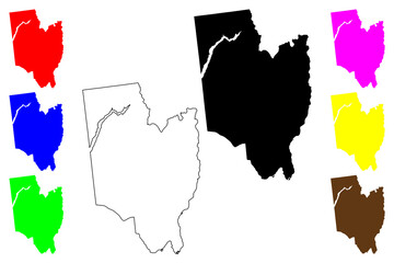 Saratoga County, New York State (U.S. county, United States of America, USA, U.S., US) map vector illustration, scribble sketch Saratoga map