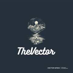 Nature landscape logo, vector, mascot, character, cartoon, illustration, eps10