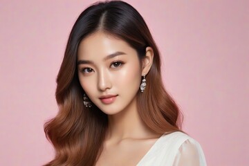 Fototapeta premium Beautiful Fashion Model with Flawless Skin and Sensual Lips
