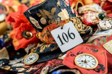 Mad Hatter&rsquo;s hat showing its detailed fabric