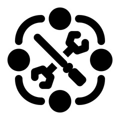 operation, production, maintenance, management, information system solid or glyph icon © OrviPixel