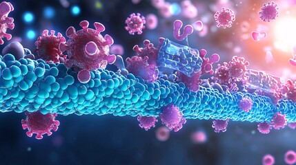 Fototapeta premium Virus Attacking Cell