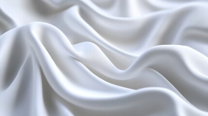 Obraz premium Elegant white satin silk with waves, abstract background.