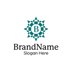 Elegant ornamental floral emblem premium crest template logo