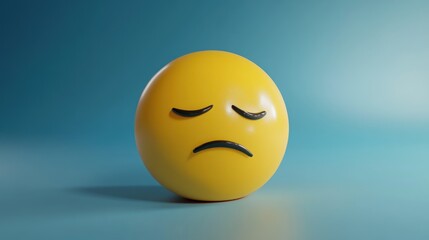 Fototapeta premium 3D illustration of sad and frustrated face