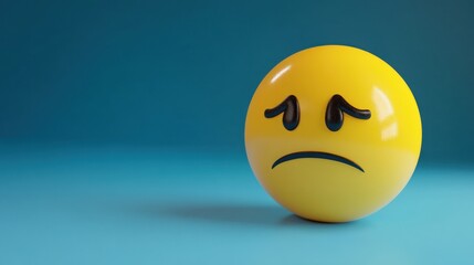 Fototapeta premium 3D illustration of sad and frustrated face