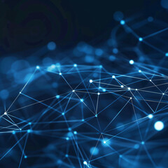 Abstract plexus blue geometrical shapes connection 