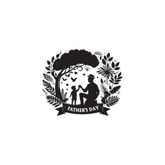 FATHER AND CHILDERN , FATHER AND SON SILHOUETTE, FATHER DAY SILHOUETE VECTOR EPS 10