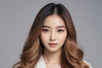 Naklejka premium Beautiful Fashion Model with Flawless Skin and Sensual Lips