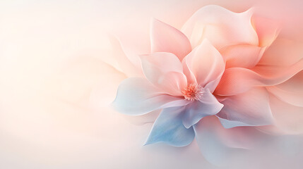 Elegant digital art of a pastel flower, embodying tranquility with its soft hues and delicate textures.