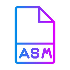 Assembly document file type, Gradient Programming Icons for Modern Developers.