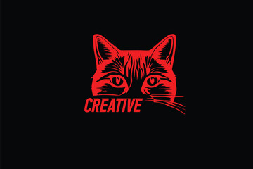 This cat logo features a sleek and playful design, capturing the graceful and charming essence of a cat with simple, clean lines.