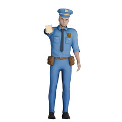Male Cartoon Policeman 3D Model -a policeman offering a Professional Policeman bread