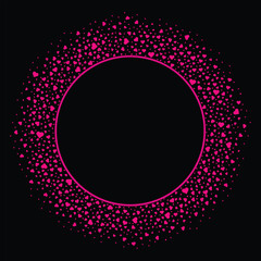 Circle Frame With Love Heart Glitter Transparent Vector 2