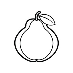 Quince Line Icon. Simple Representation on a White Background