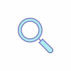 Magnifying glass icon. Blue search flat sign. Vector illustration.