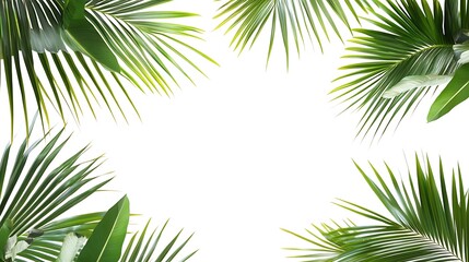 Tropical Palm Leaves Frame