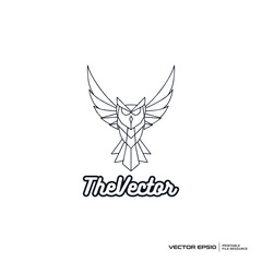 Obraz premium bird line art logo, vector, mascot, character, cartoon, illustration, eps10