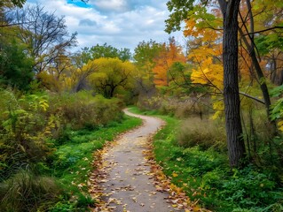 Fototapeta premium path in autumn forest