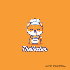 Fototapeta premium Chef dog logo, vector, mascot, character, cartoon, illustration, eps10