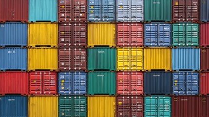 Fototapeta premium Stacked shipping containers