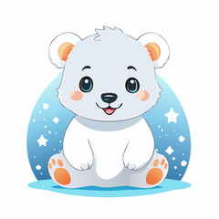 Polar Bear Cute Small Cartoon Baby Animal Character
