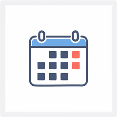 Calendar icon, vector illustration. Flat design.