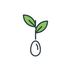 Plant germinating from seed icon vector isolated on white background for your web and mobile app design, Plant logo concept