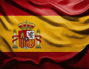 Obraz premium 3d illustration of fluttering flag of Spain texture