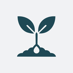 Plant seedling icon on white background. Flat design style.