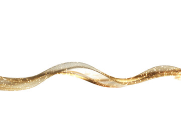 Obraz premium gold wavy line light line, golden wave lights , Golden stars dust trail sparkling particles isolated 