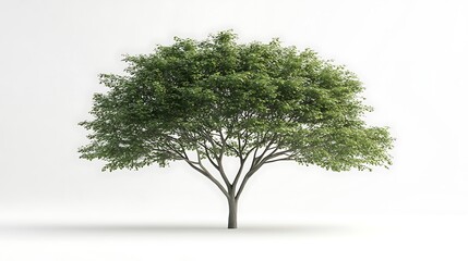 Single Tree on White Background