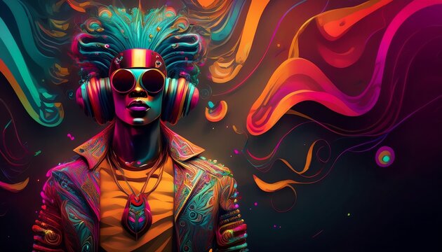 Colorful Motown music expression