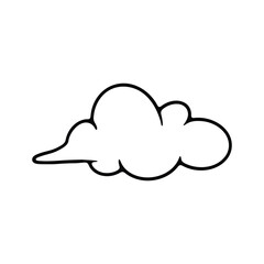 A simple black and white outline of a cloud against a white background.