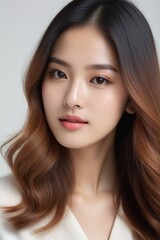 Beautiful Fashion Model with Flawless Skin and Sensual Lips