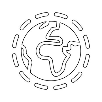 recommend clip art: Ozone, atmosphere, earth outline icon. Line art vector.