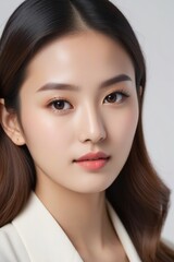 Naklejka premium Beautiful Fashion Model with Flawless Skin and Sensual Lips